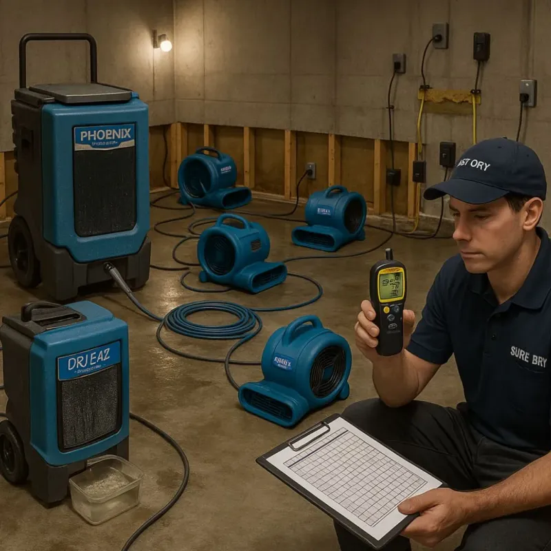Structural Drying and Dehumidification process in Oak Park, CA